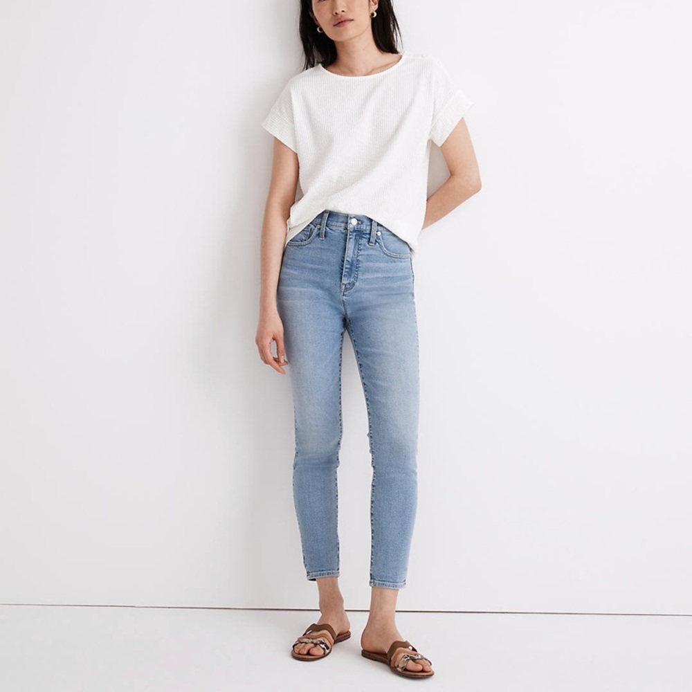 Madewell 11” High Rise Skinny Crop Jeans Webb Wash Tencel Edition